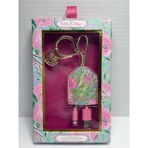 Lilly Pulitzer Charging Tag Micro USB Key Chain Key Fob New